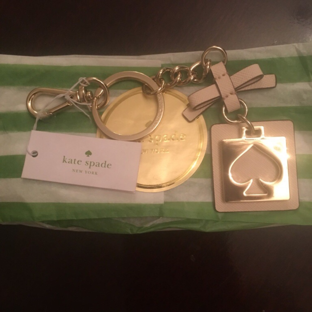 Kate Spade Key Ring/Bag Charm in Light Pink/Blush.